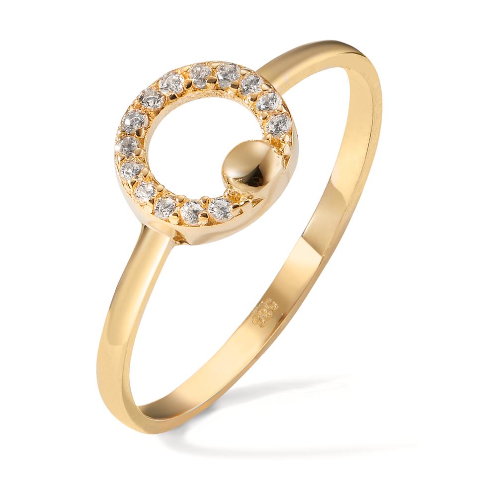 Bague Or jaune 14K Zircone 14 Pierres Ø7.5 mm-598031