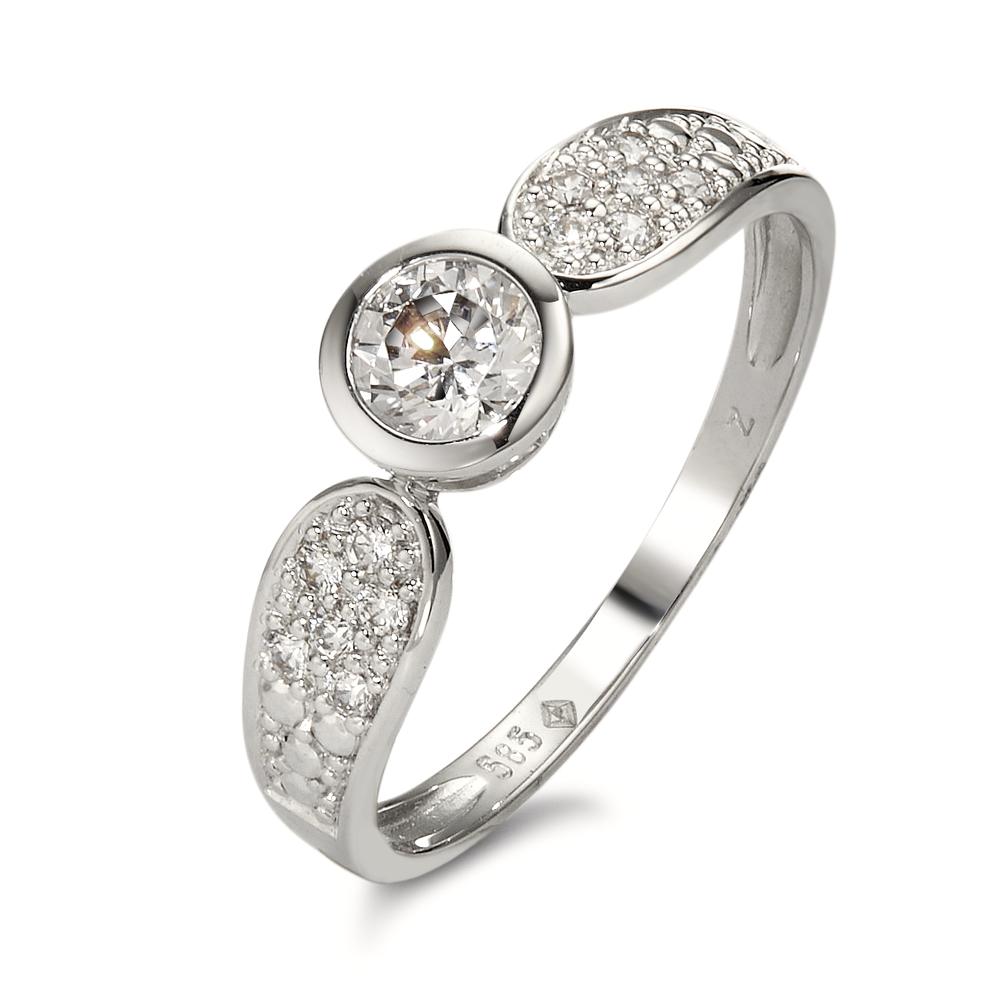 Bague Or blanc 14K Zircone 13 Pierres-598071