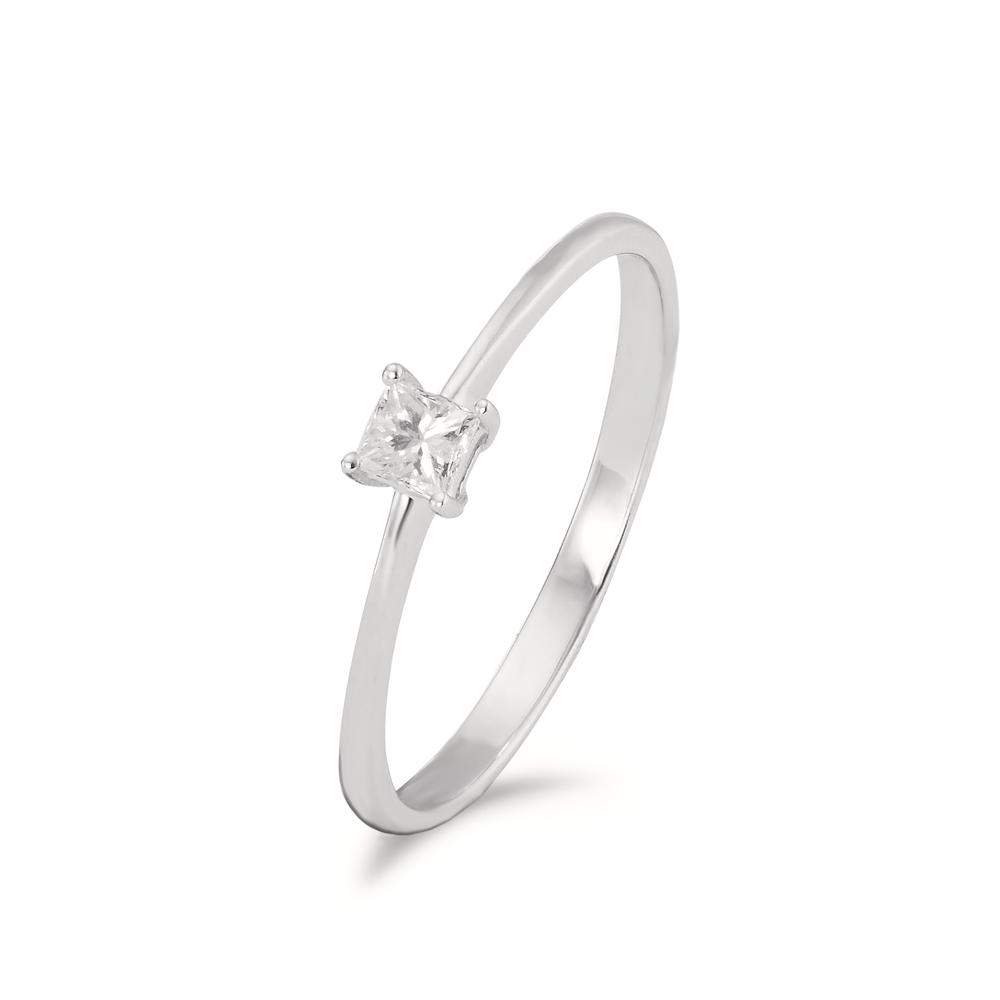 Fingerring 585/14 K Weissgold Diamant 0.15 ct, Carrée, w-si-598090