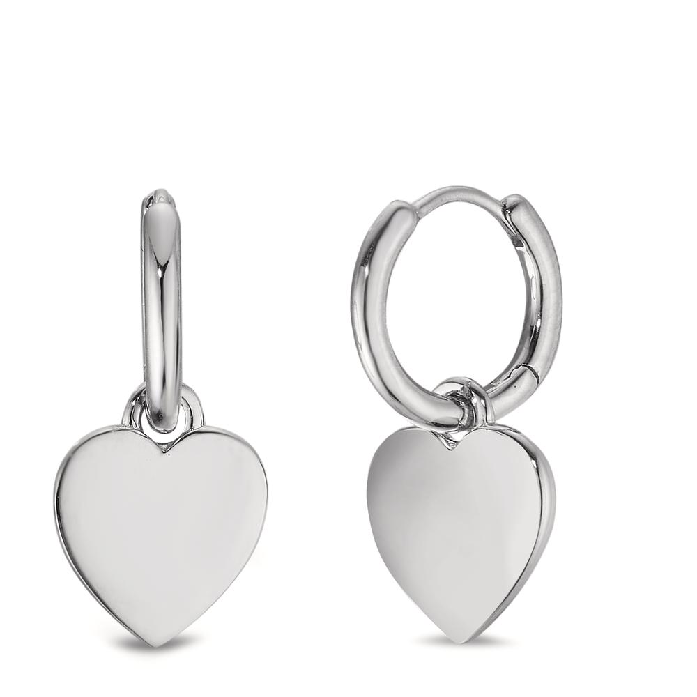 Créoles à charnières Argent Rhodié Coeur-598205