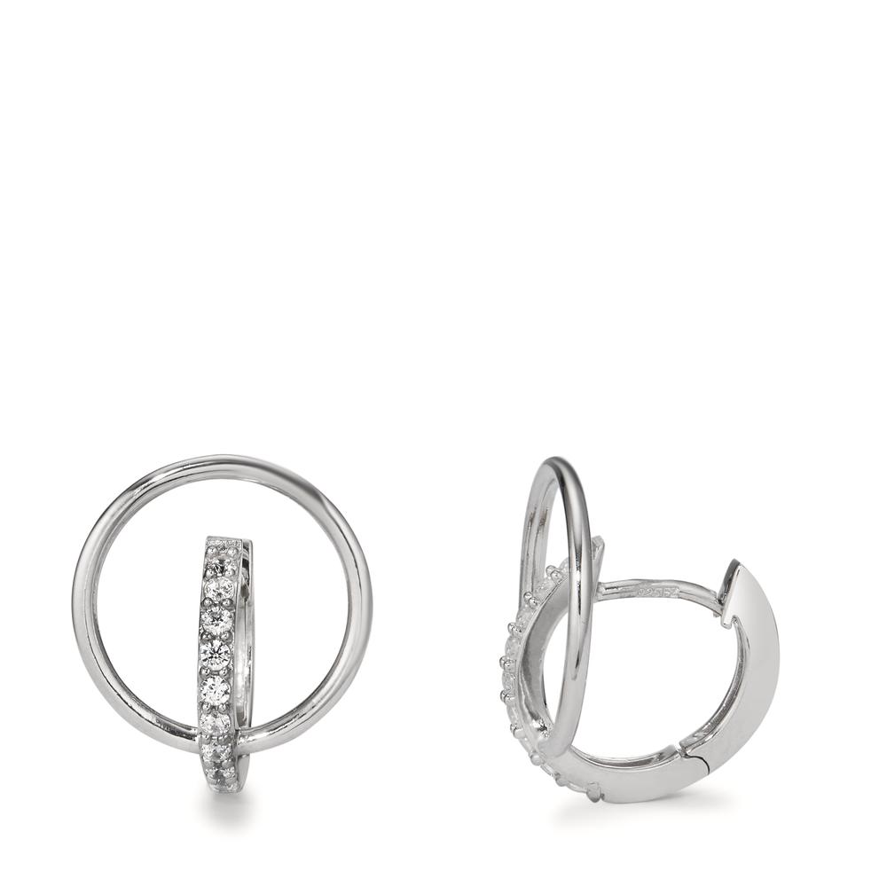Créoles à charnières Argent Zircone 18 Pierres Rhodié-598265