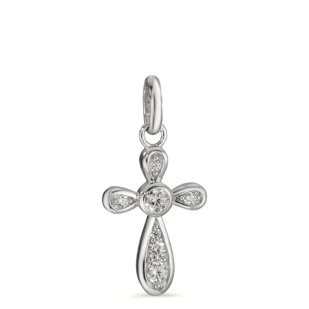 Pendentif Argent Zircone 7 Pierres Rhodié Croix-598272