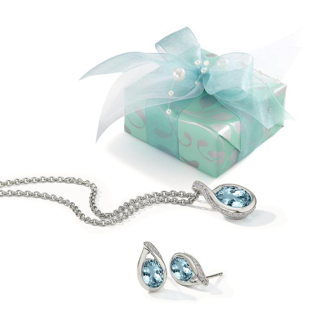 Assortiment Argent Topaze bleu Rhodié 40-42 cm-598317