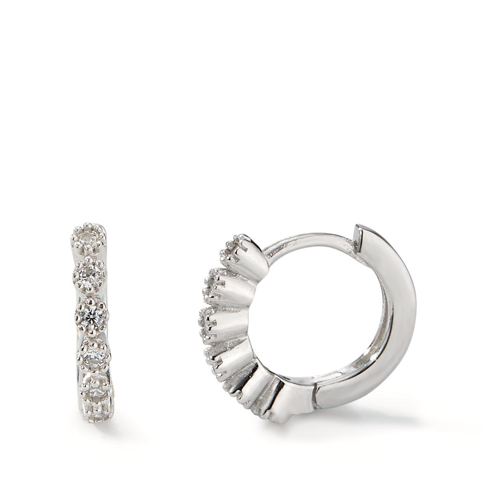 Créoles à charnières Argent Zircone 12 Pierres Rhodié-598387