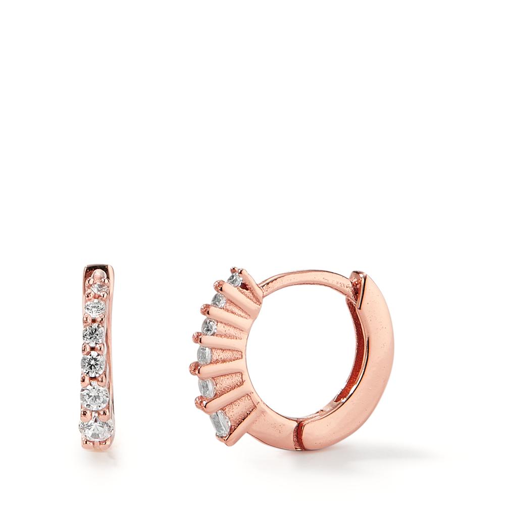 Créoles à charnières Argent Zircone 12 Pierres rosé Plaqué or-598392
