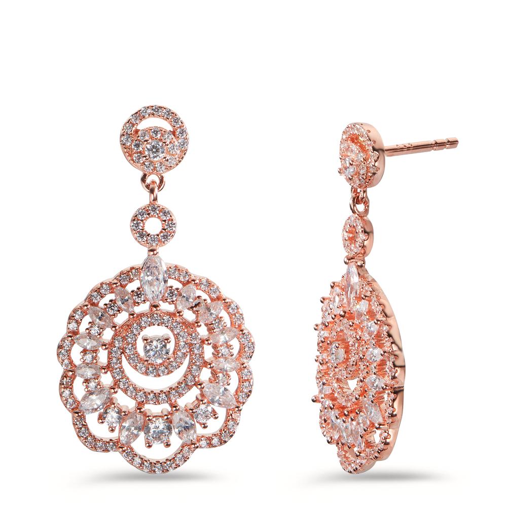 Pendant d'oreilles Argent Zircone rosé Plaqué or Ø18.5 mm-598456