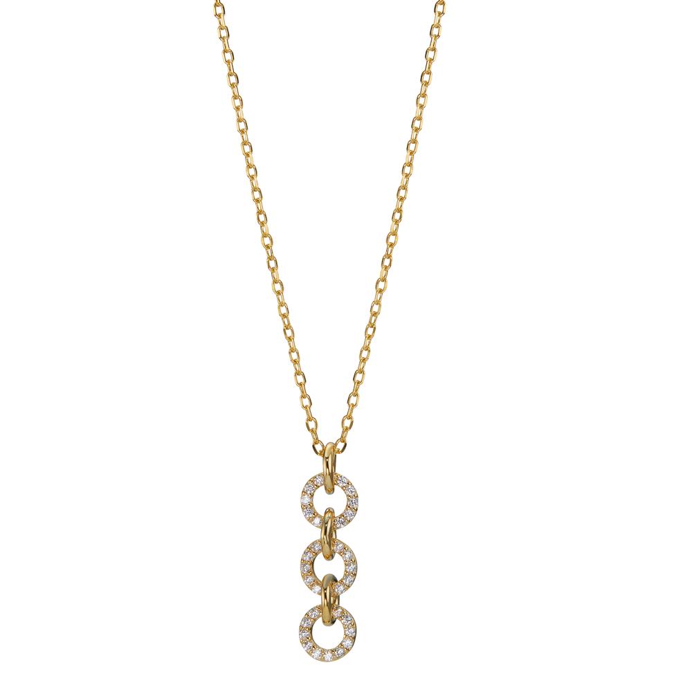 Collier Argent Zircone jaune Plaqué or 42-45 cm-598614