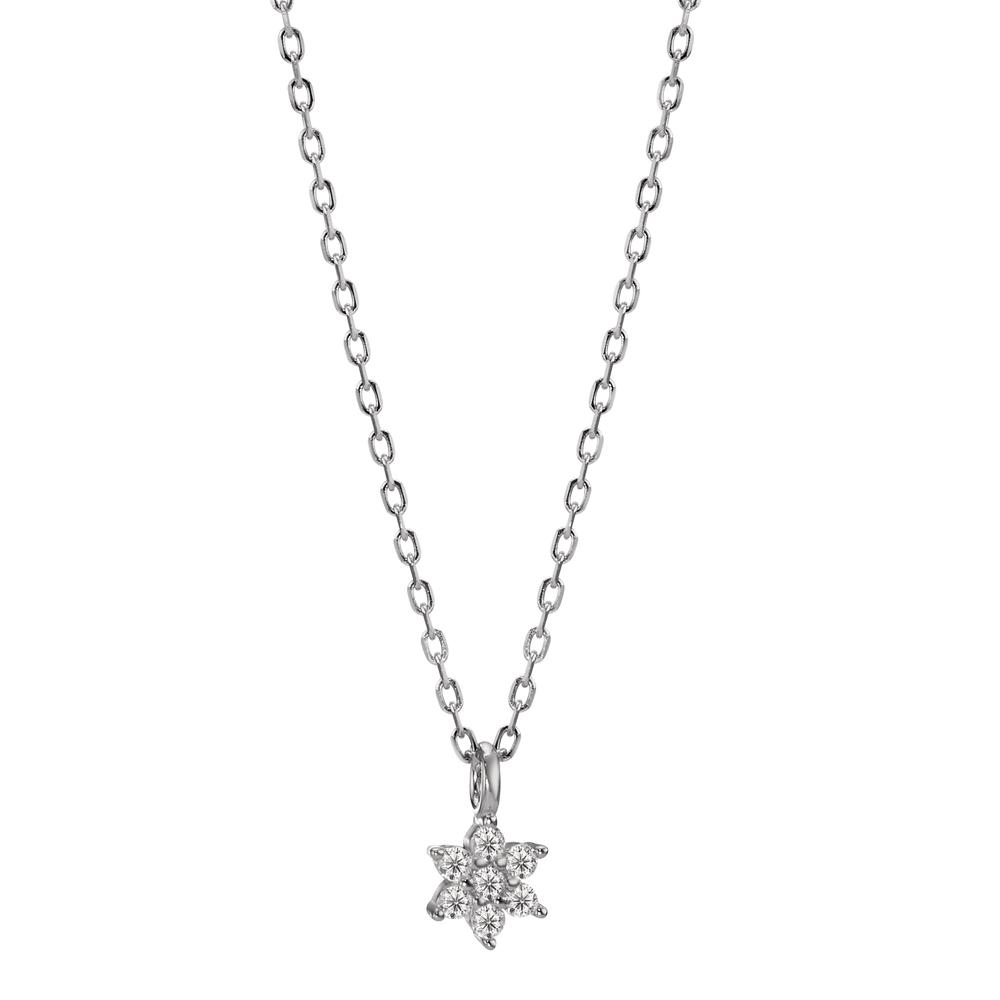 Collier Argent Zircone Rhodié Fleur 42-45 cm-598645