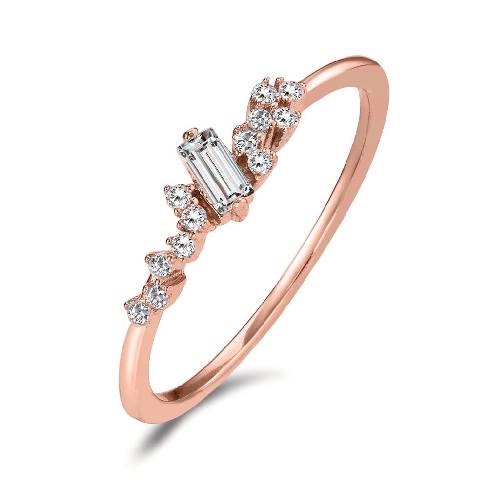 Bague Argent Zircone 13 Pierres rosé Plaqué or-598689