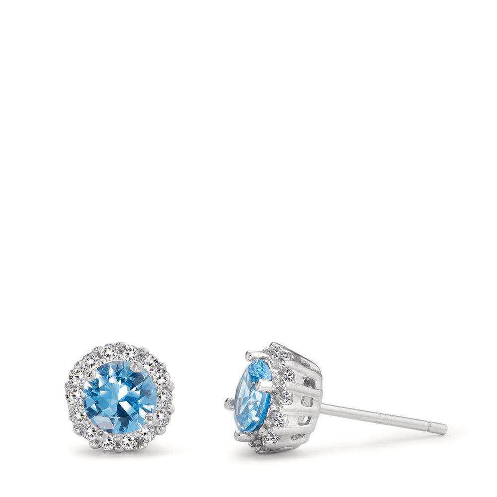 Clous d'oreilles Argent Zircone Rhodié Ø7 mm-598695