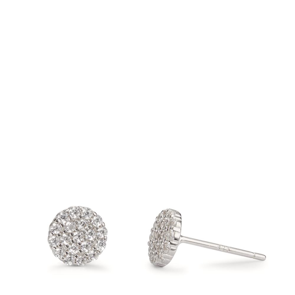 Clous d'oreilles Argent Zircone Rhodié Ø7 mm-598701