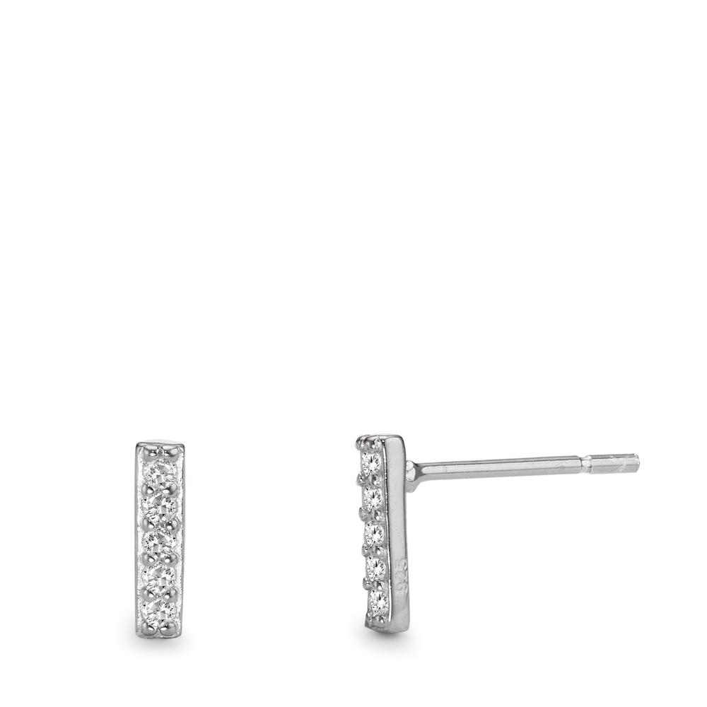 Clous d'oreilles Argent Zircone 10 Pierres Rhodié-598702