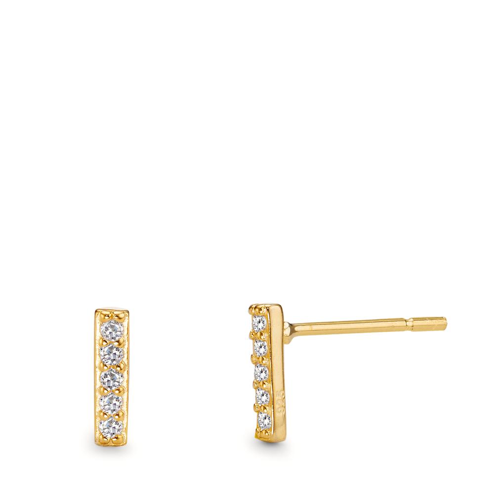 Clous d'oreilles Argent Zircone 10 Pierres jaune Plaqué or-598703