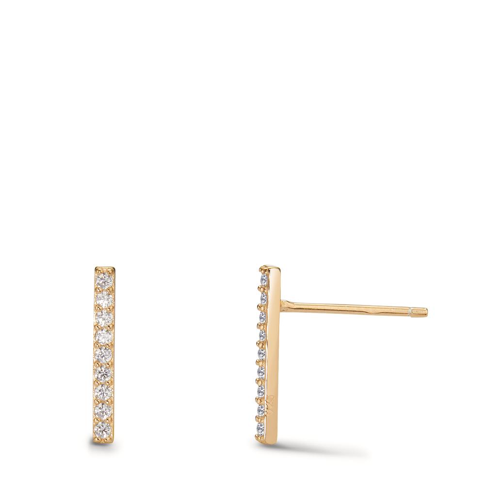 Clous d'oreilles Argent Zircone 18 Pierres jaune Plaqué or-598705