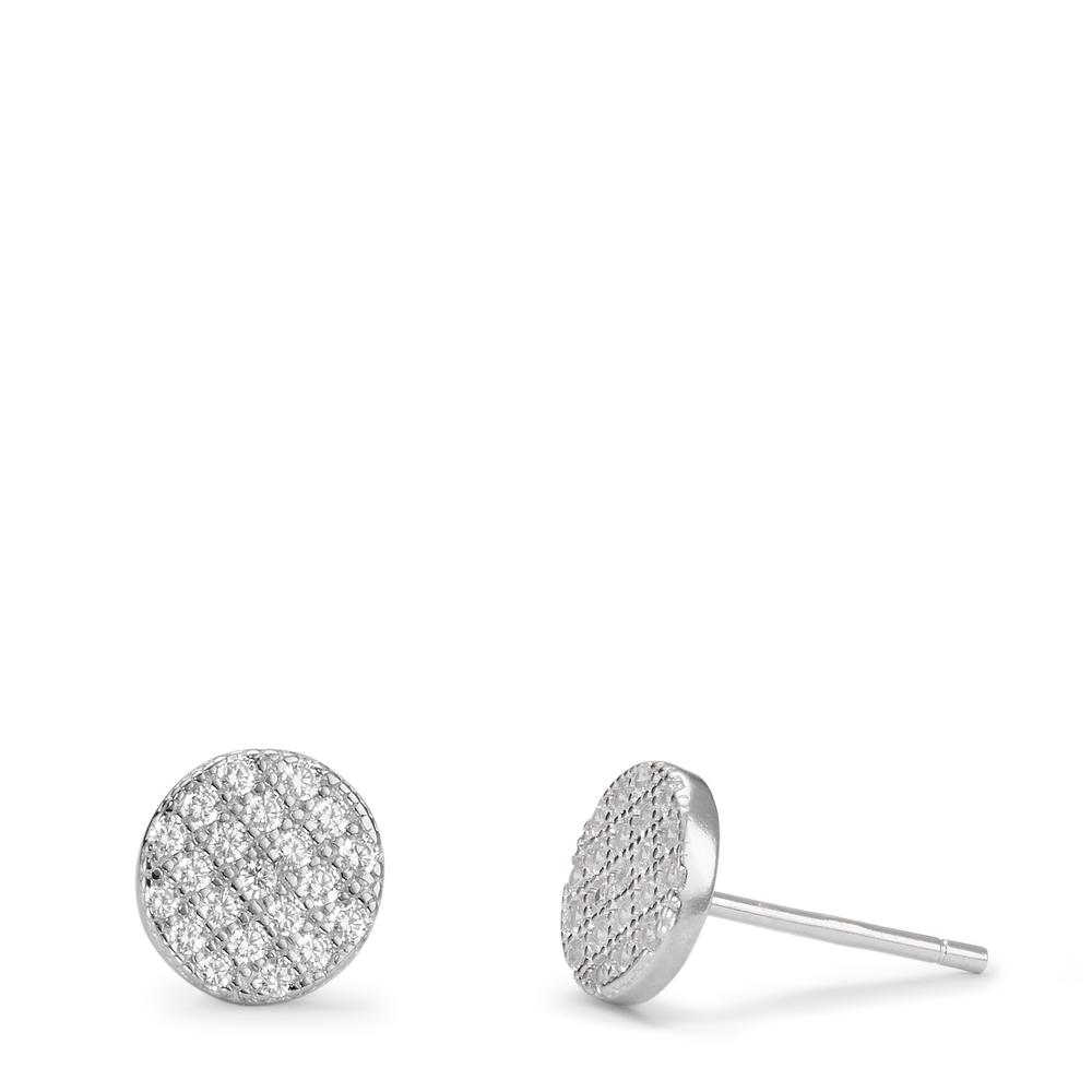 Clous d'oreilles Argent Zircone Rhodié Ø7 mm-598708