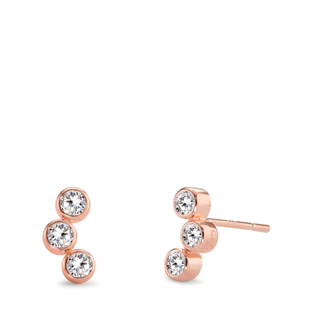 Clous d'oreilles Argent Zircone 6 Pierres rosé Plaqué or-598715
