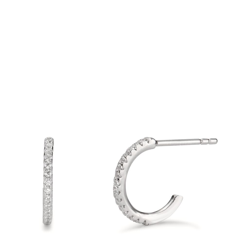Créoles Argent Zircone 30 Pierres Rhodié-598728