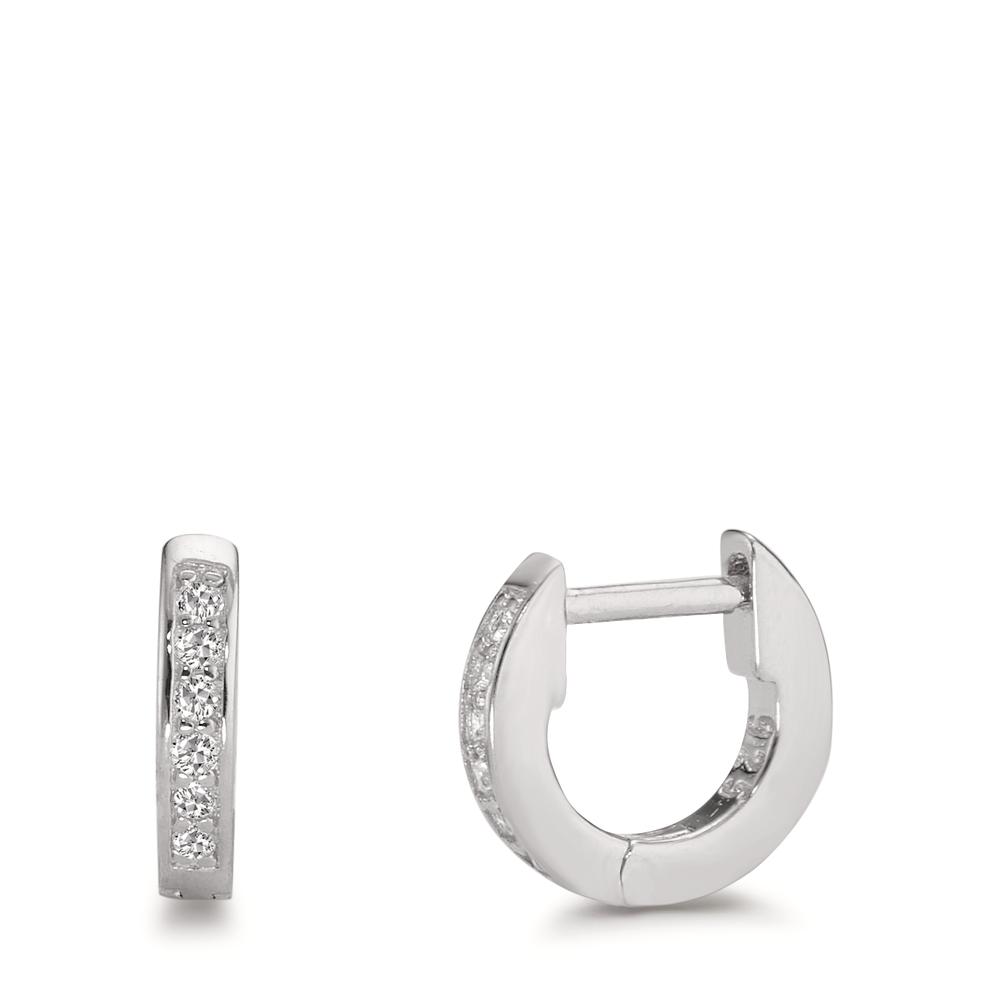 Créoles à charnières Argent Zircone 12 Pierres Rhodié-598736