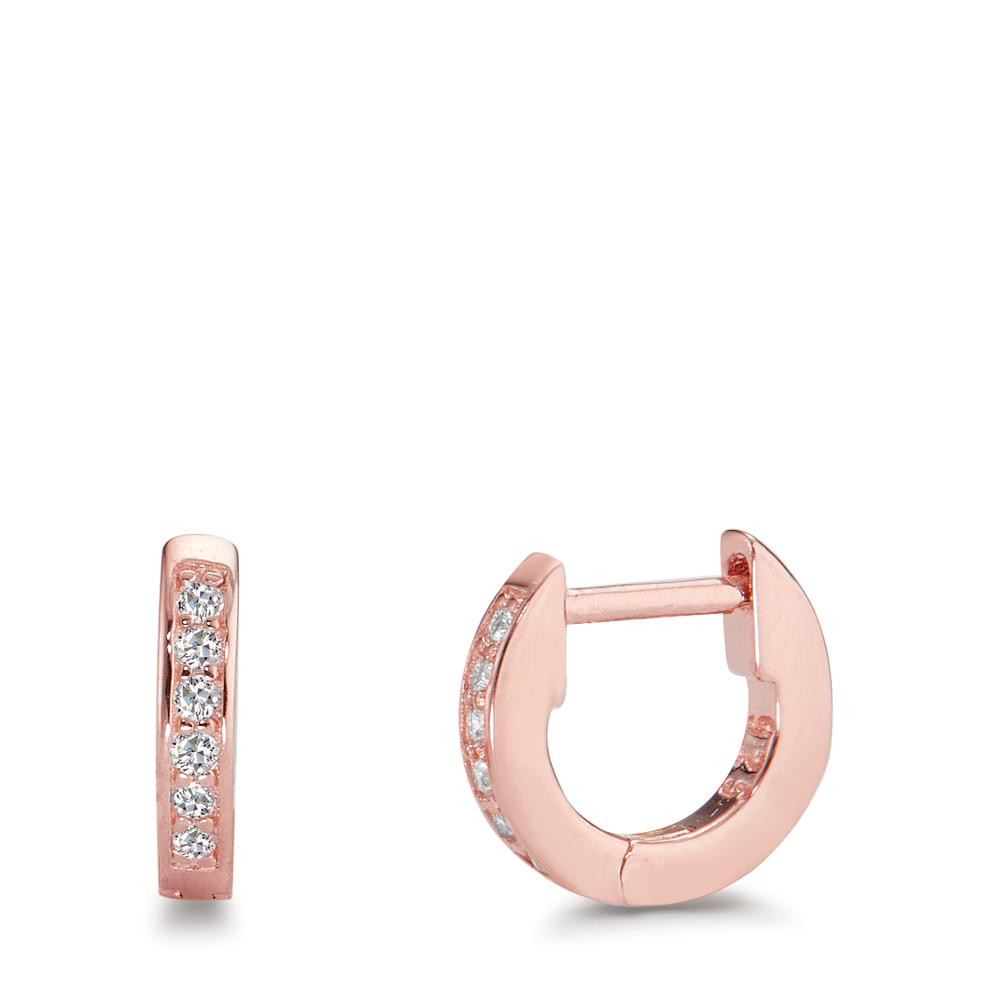 Créoles à charnières Argent Zircone 12 Pierres rosé Plaqué or-598738