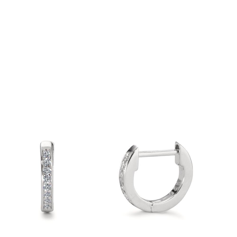 Créoles à charnières Argent Zircone 16 Pierres Rhodié-598745