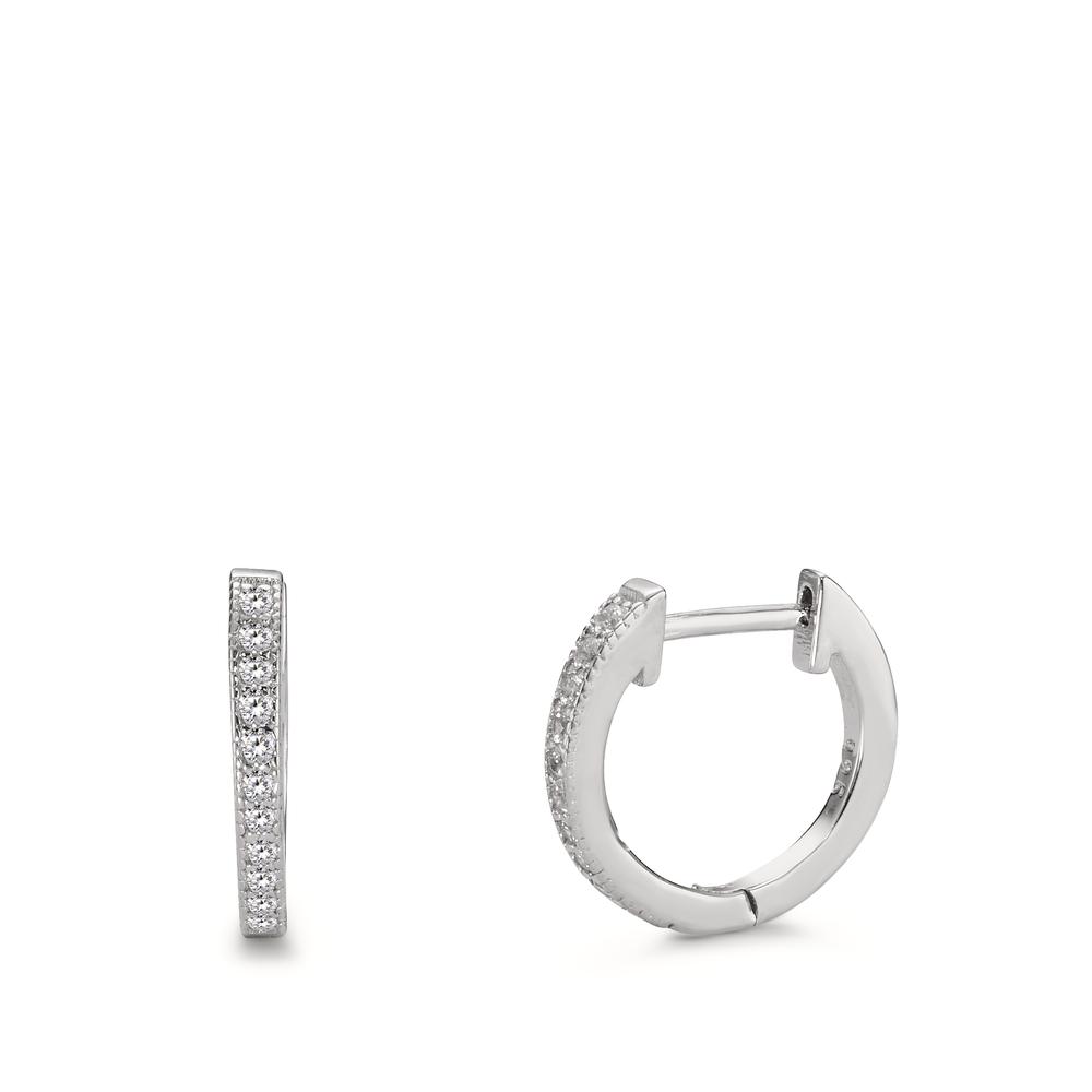 Créoles à charnières Argent Zircone 22 Pierres Rhodié-598746