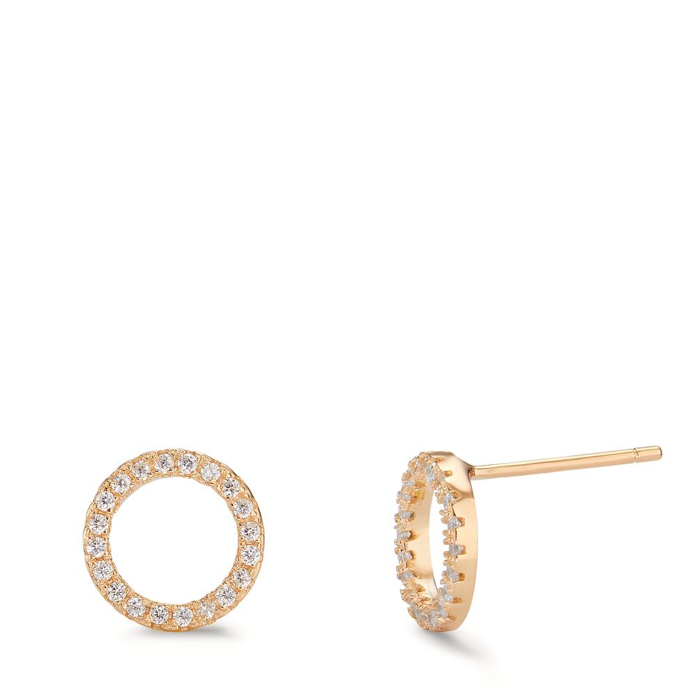 Clous d'oreilles Argent Zircone jaune Plaqué or Ø9 mm-598756