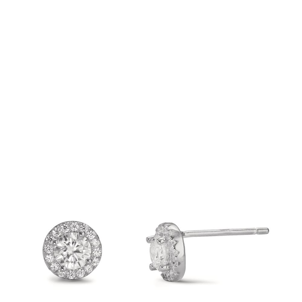 Clous d'oreilles Argent Zircone Rhodié Ø7 mm-598759
