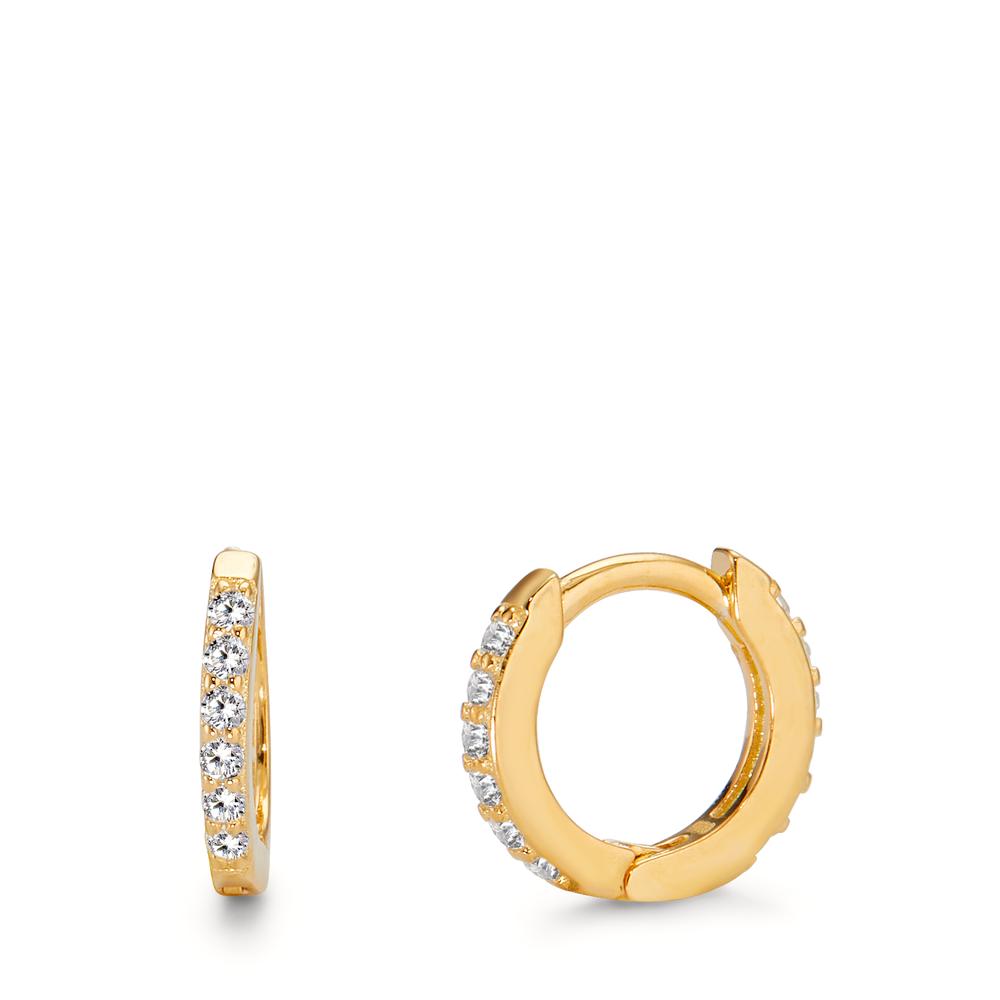 Créoles à charnières Argent Zircone 24 Pierres jaune Plaqué or-598768