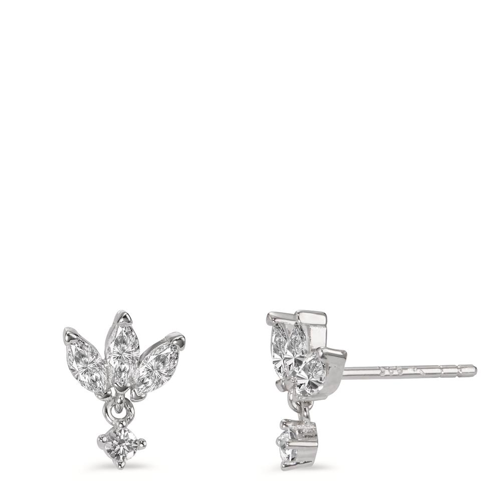 Clous d'oreilles Argent Zircone 8 Pierres Rhodié-598771