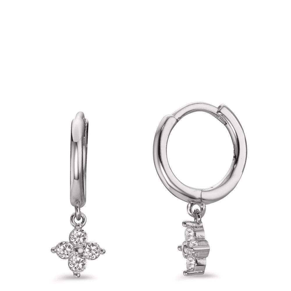 Créoles à charnières Argent Zircone 8 Pierres Rhodié-598772