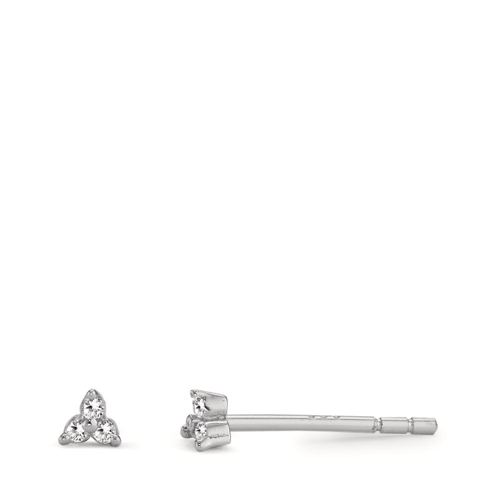 Clous d'oreilles Argent Zircone 6 Pierres Rhodié Ø3 mm-598785