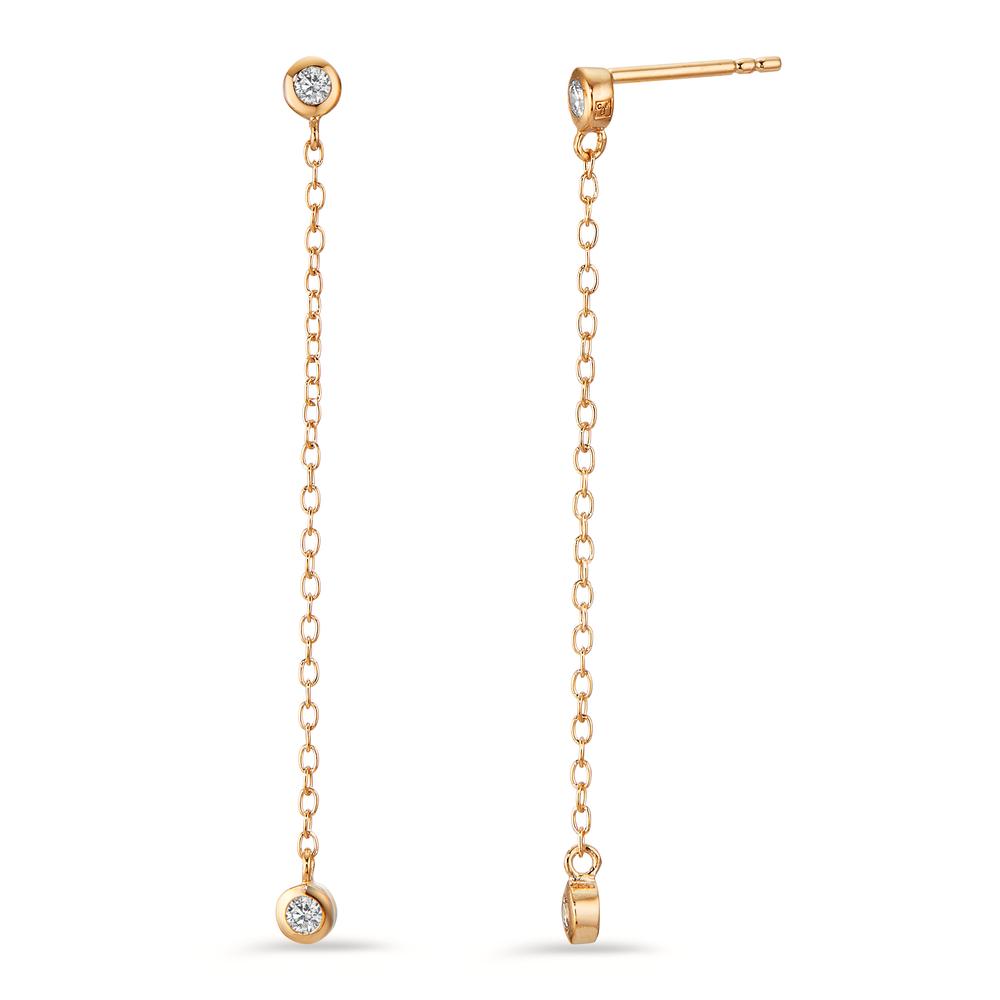 Pendant d'oreilles Bronze Zircone 4 Pierres Plaqué or-598845
