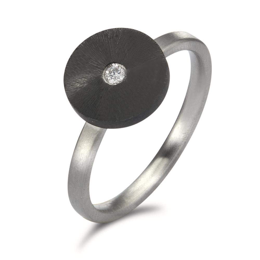 Bague Acier inoxydable Diamant 0.03 ct, tw-si noir PVD Ø10 mm-598853