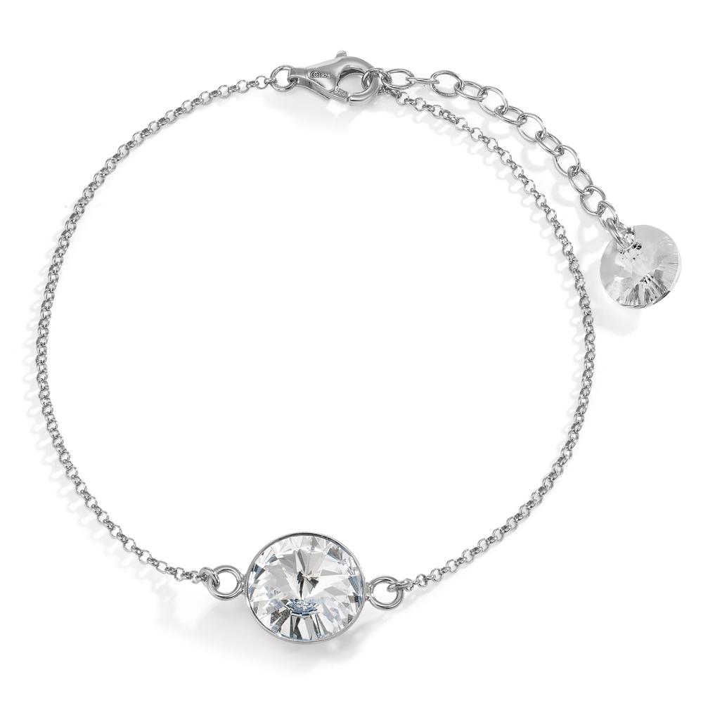 Bracelet Argent Zircone blanc, 2 Pierres Rhodié 17.5-20.5 cm Ø11 mm-598869