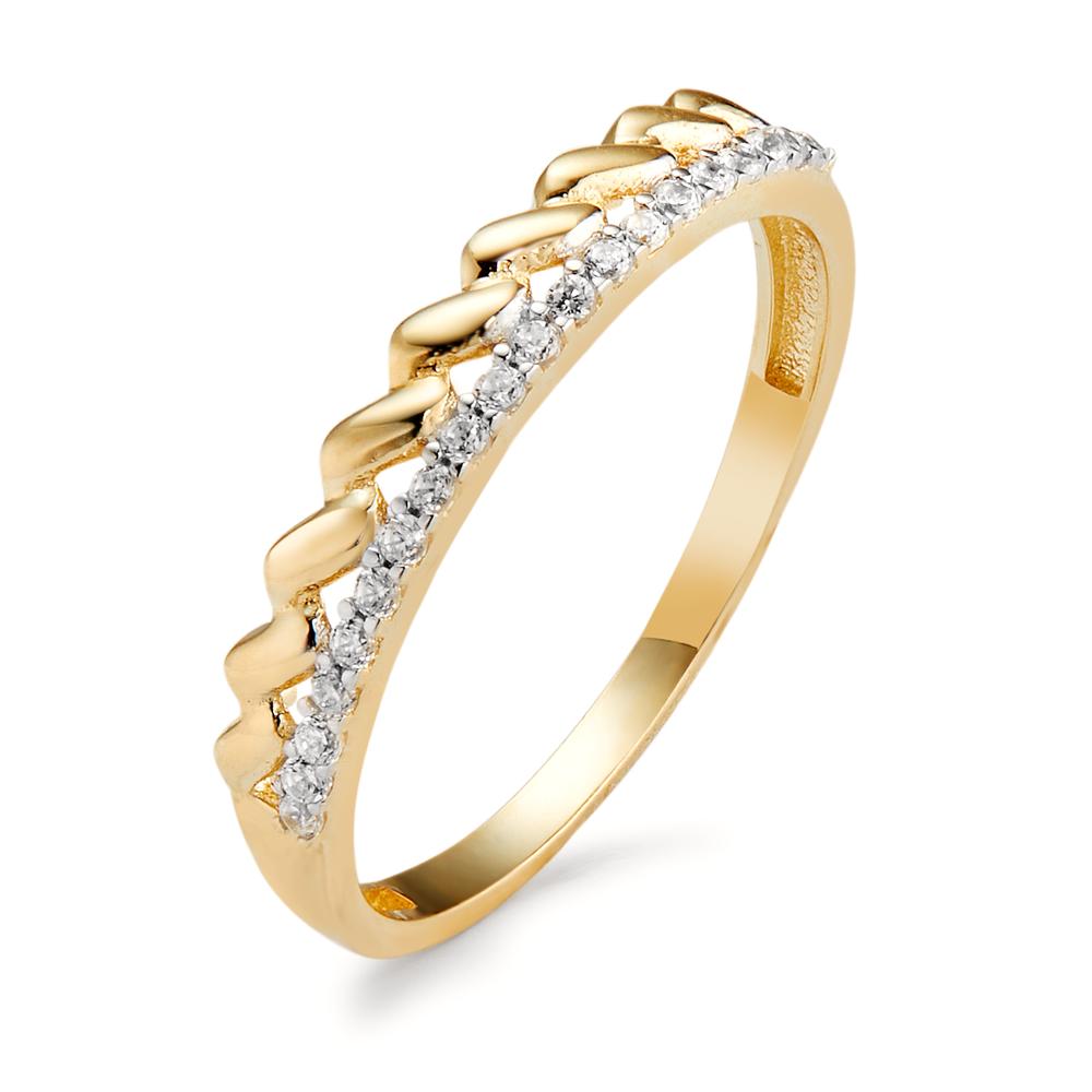 Bague Or jaune 9K Zircone 20 Pierres-598878