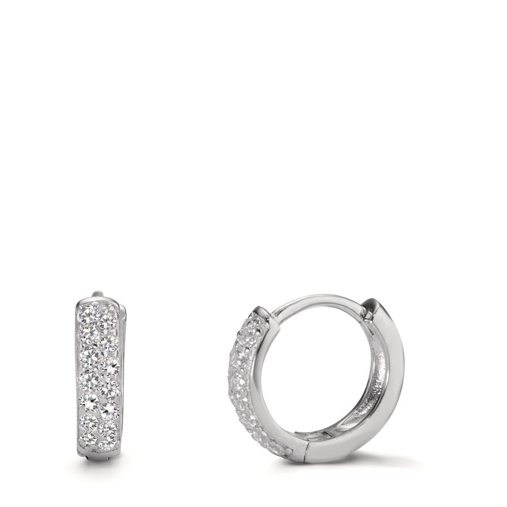 Créoles à charnières Argent Zircone 28 Pierres Rhodié-598898