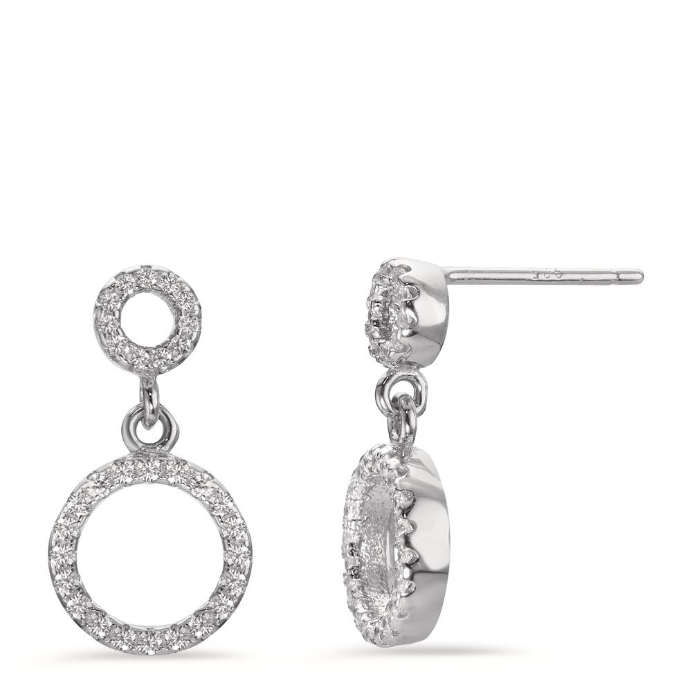 Pendant d'oreilles Argent Zircone Rhodié Ø10 mm-598902