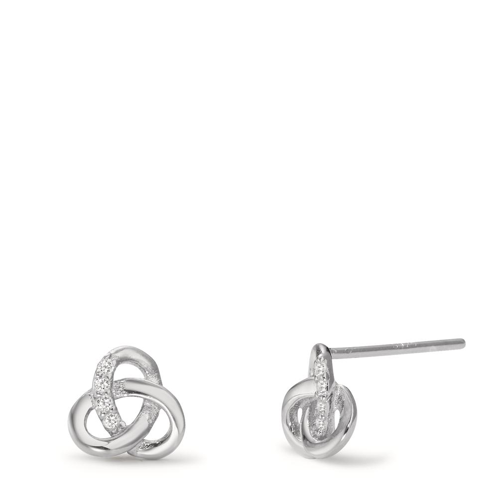 Clous d'oreilles Argent Zircone 8 Pierres Rhodié Ø7 mm-598921