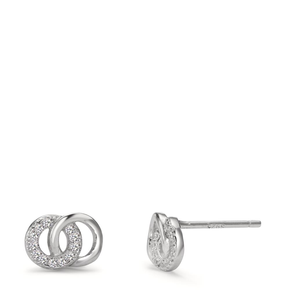 Clous d'oreilles Argent Zircone 24 Pierres Rhodié-598942