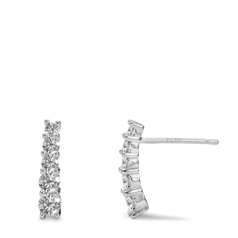 Pendant d'oreilles Argent Zircone 10 Pierres Rhodié-598950