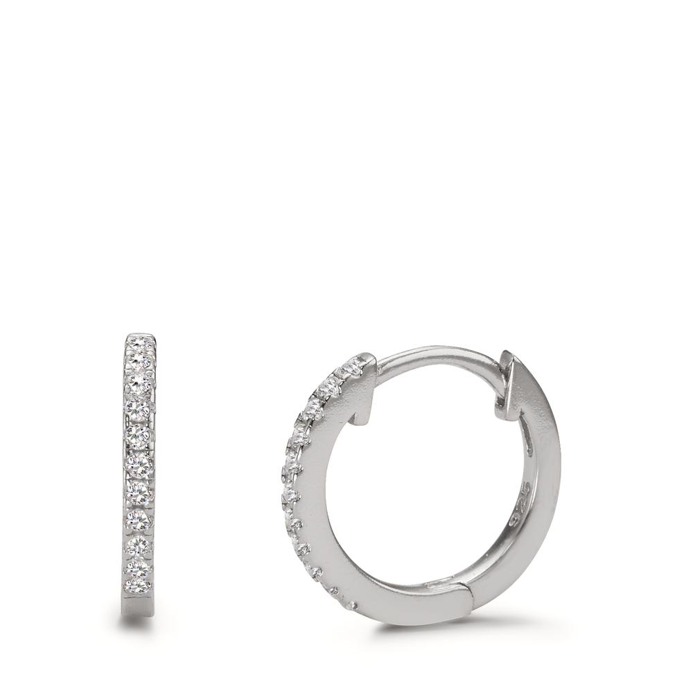 Créoles à charnières Argent Zircone 22 Pierres Rhodié-598954