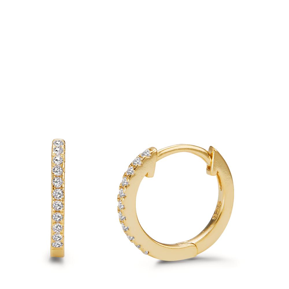 Créoles à charnières Argent Zircone 22 Pierres jaune Plaqué or-598955