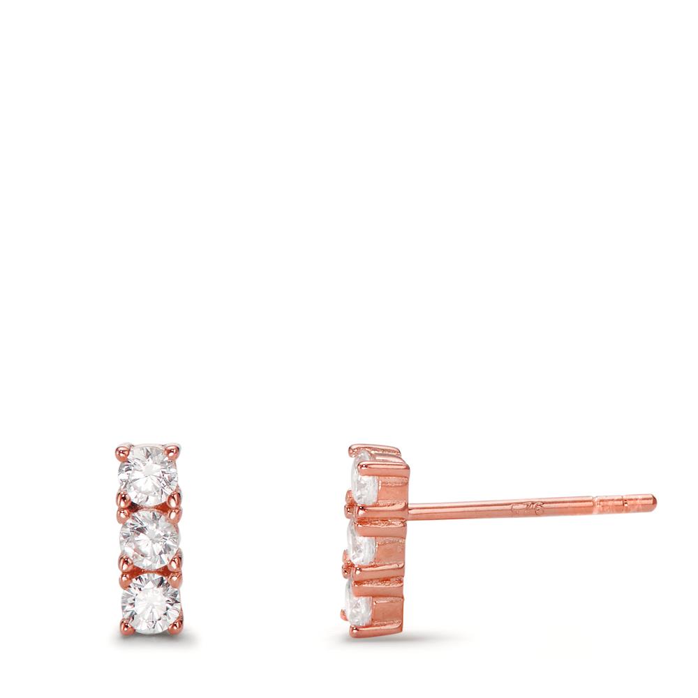Clous d'oreilles Argent Zircone 6 Pierres rosé Plaqué or-598958