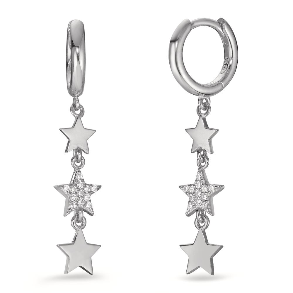 Créoles à charnières Argent Zircone Rhodié Étoile-599183