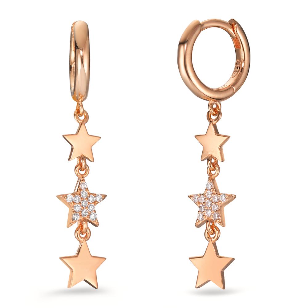 Créoles à charnières Argent rosé Rhodié Étoile-599184