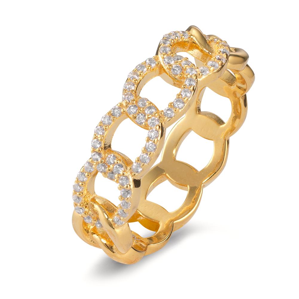 Bague Argent Zircone jaune Plaqué or-599196