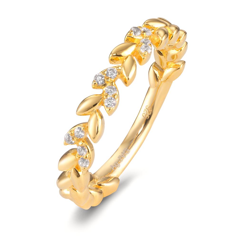Bague Argent Zircone jaune Plaqué or Feuille-599200