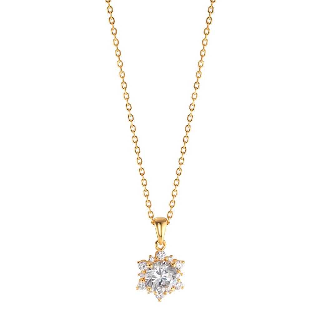 Collier Argent Zircone 13 Pierres jaune Plaqué or Étoile 40-45 cm Ø11.5 mm-599211