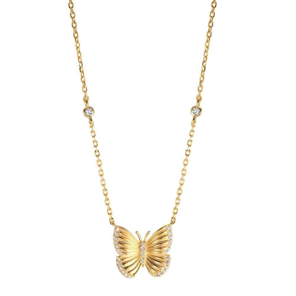 Collier Argent Zircone Rhodié Papillon 40-45 cm Ø15 mm-599213