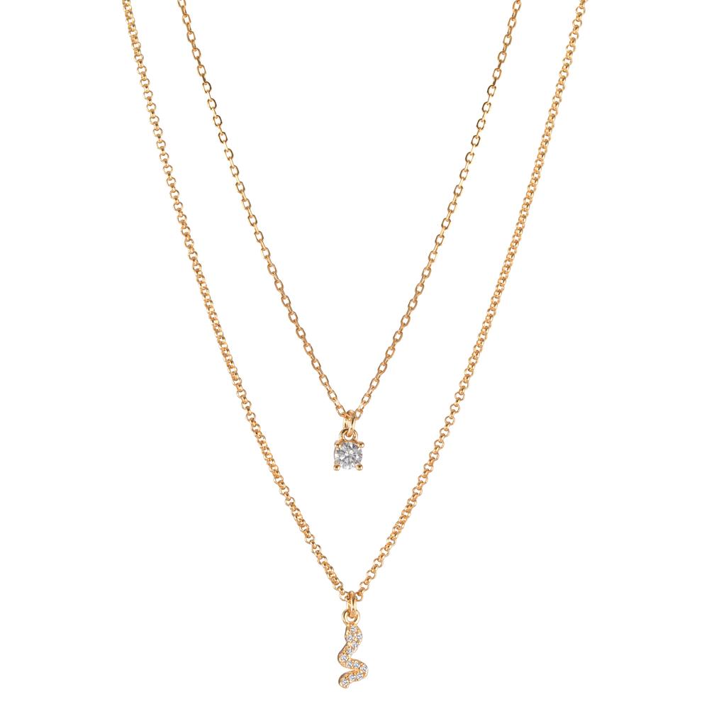 Collier Argent Zircone 13 Pierres jaune Plaqué or 40-44 cm-599216